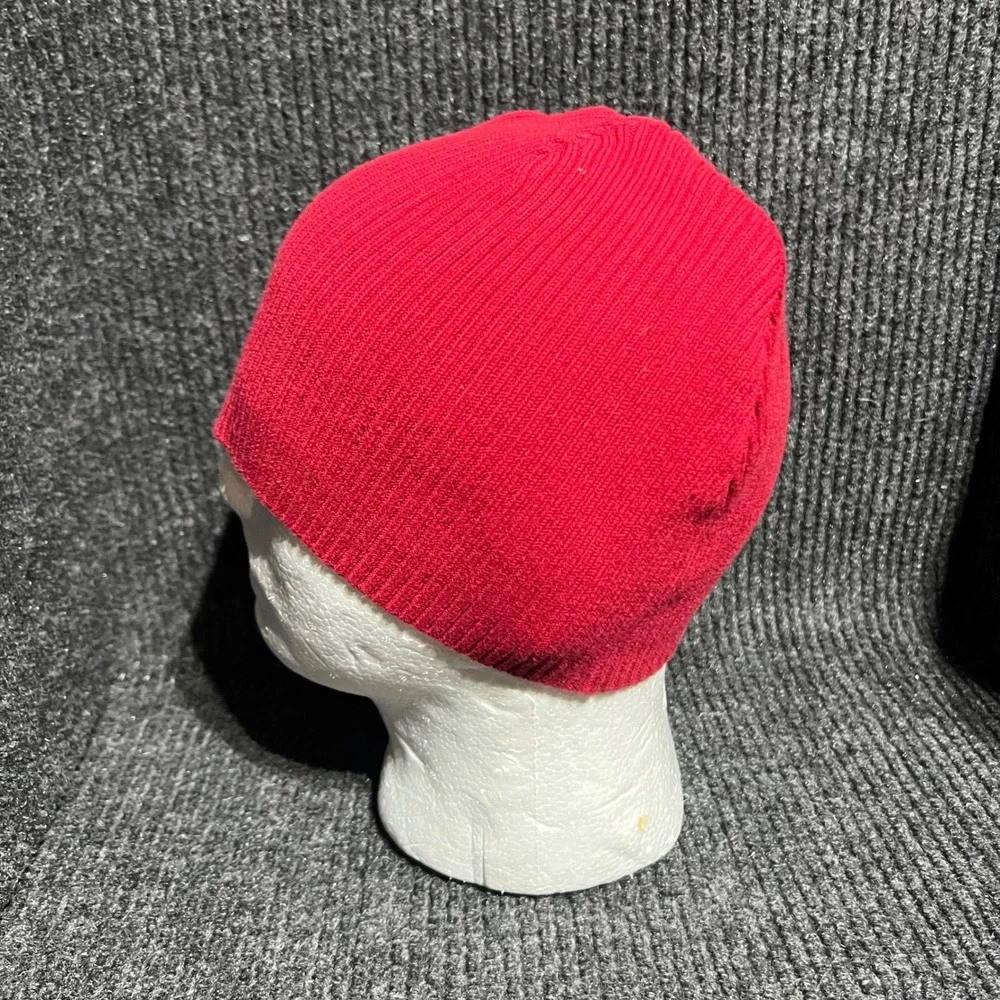 Vintage Polo Ralph Lauren Beanie Mens One Size Red USA Flag Patch Ribbed Knit